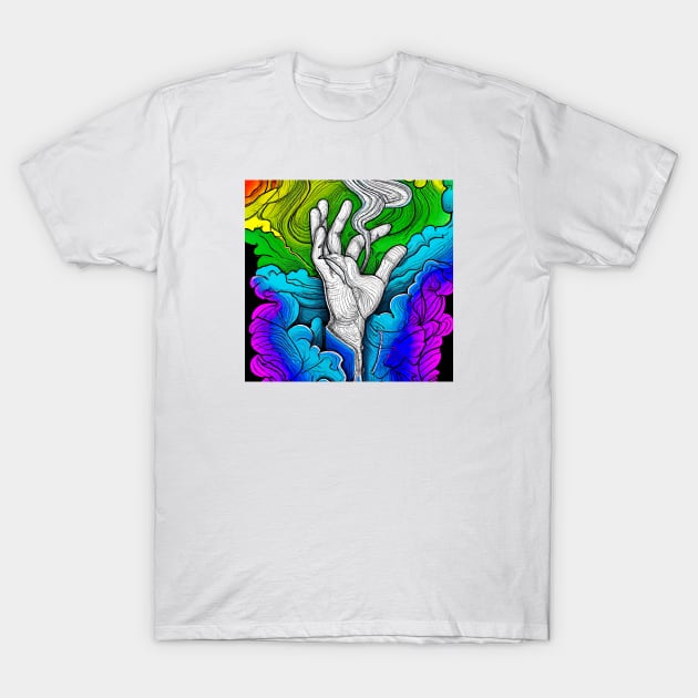 Trippy Hand T-Shirt by Minelauvart